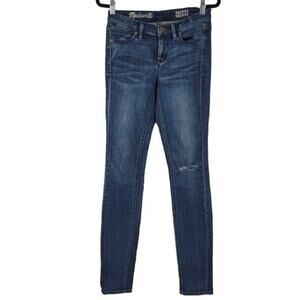 Madewell Distressed Medium Wash Cotton Skinny Jeans Size 24x32